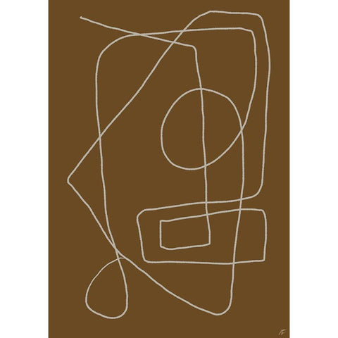 Scribbles on Brown II White Modern Wood Framed Art Print by Lee, Judson