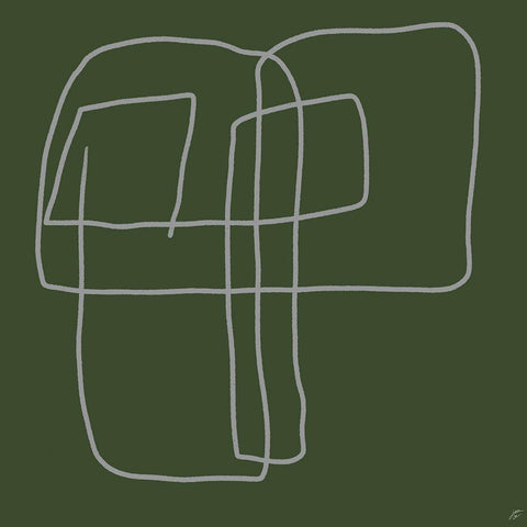 Scribbles on Green Black Modern Wood Framed Art Print by Lee, Judson