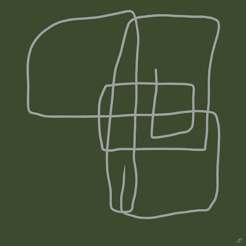 Scribbles on Green II Black Ornate Wood Framed Art Print with Double Matting by Lee, Judson