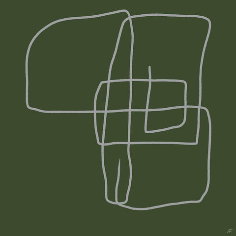 Scribbles on Green II Black Modern Wood Framed Art Print with Double Matting by Lee, Judson