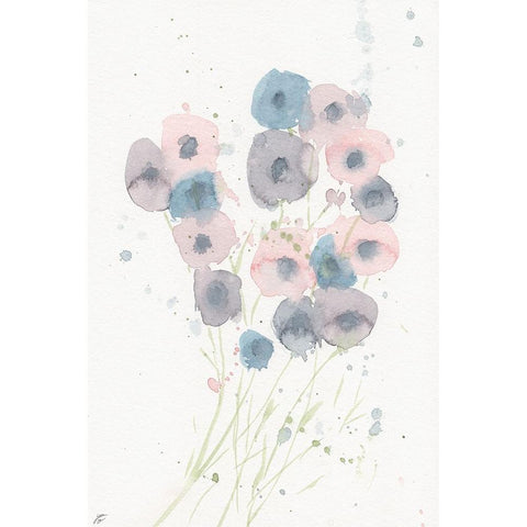 Cotton Candy Florals Gold Ornate Wood Framed Art Print with Double Matting by Lee, Judson