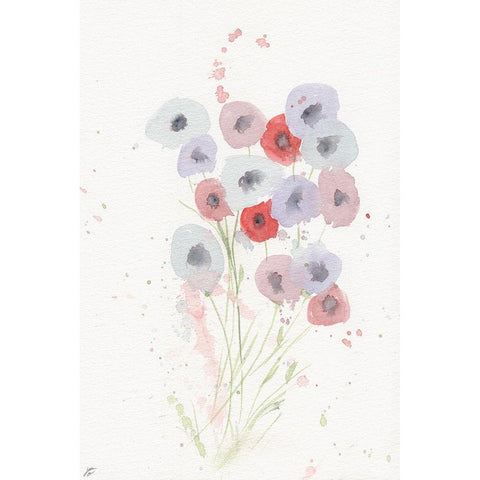 Cotton Candy Florals II White Modern Wood Framed Art Print by Lee, Judson