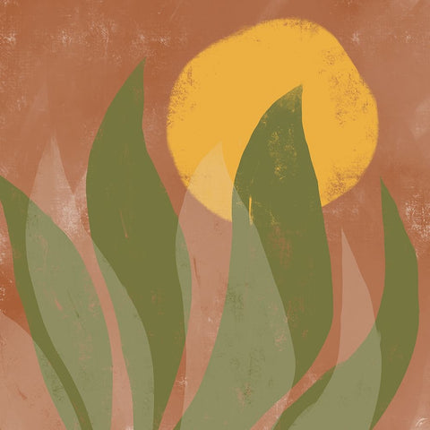 Aloe and Sun White Modern Wood Framed Art Print with Double Matting by Lee, Judson