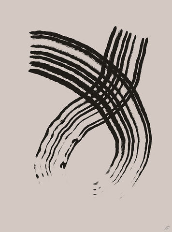 Hake Scrapes II White Modern Wood Framed Art Print with Double Matting by Lee, Judson