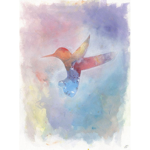 Hummingbird II White Modern Wood Framed Art Print by Lee, Judson