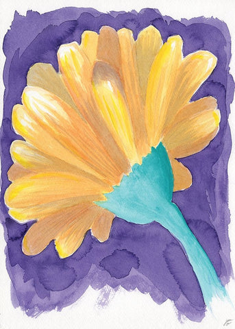 Vivid Flower White Modern Wood Framed Art Print with Double Matting by Lee, Judson