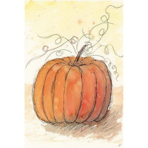 Fall Pumpkin Gold Ornate Wood Framed Art Print with Double Matting by Lee, Judson