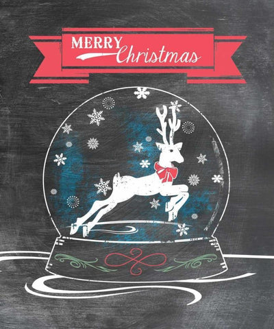 Merry Christmas - Red Black Ornate Wood Framed Art Print with Double Matting by Longfellow Designs