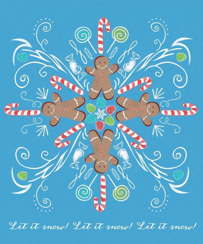 Candyman Snowflake Black Ornate Wood Framed Art Print with Double Matting by Longfellow Designs