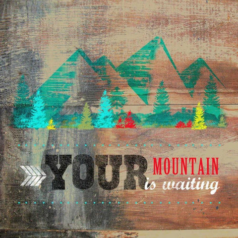 Your Mountain White Modern Wood Framed Art Print with Double Matting by Longfellow Designs