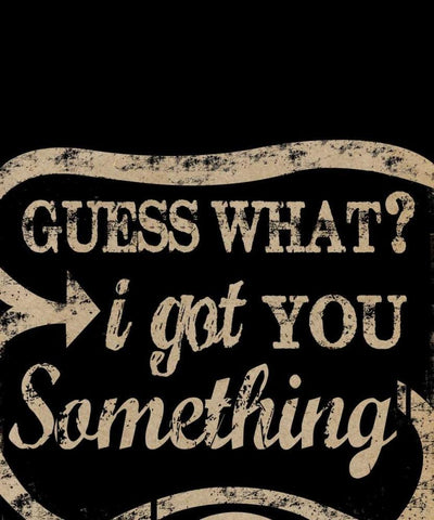 Guess What Gold Black Ornate Wood Framed Art Print with Double Matting by Longfellow Designs
