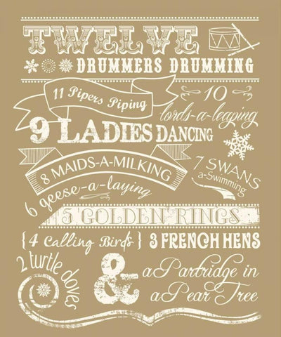 Twelve Days I White Modern Wood Framed Art Print with Double Matting by Longfellow Designs