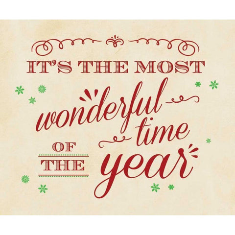 Most Wonderful Time CrÃ¨me Black Modern Wood Framed Art Print with Double Matting by Longfellow Designs