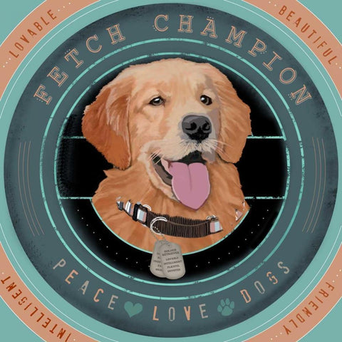 Golden Retriever Black Modern Wood Framed Art Print by Longfellow Designs