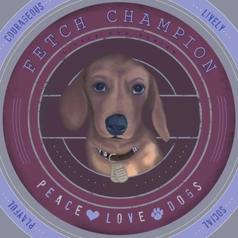 Dachshund Gold Ornate Wood Framed Art Print with Double Matting by Longfellow Designs