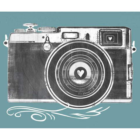 Camera White Modern Wood Framed Art Print by Longfellow Designs