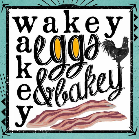 Wakey Black Ornate Wood Framed Art Print with Double Matting by Longfellow Designs