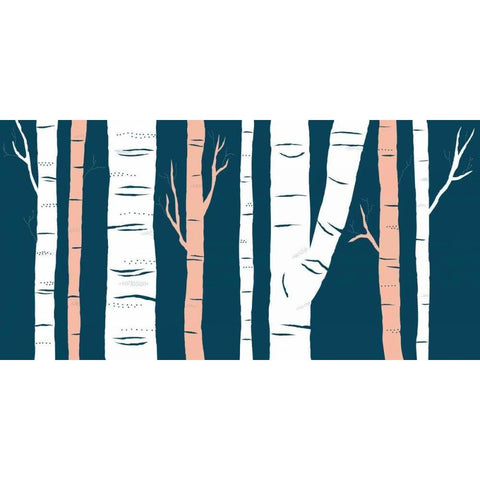 Birch White Modern Wood Framed Art Print by Designs, Longfellow