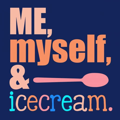 Me, Myself and Ice Cream Black Ornate Wood Framed Art Print with Double Matting by Designs, Longfellow