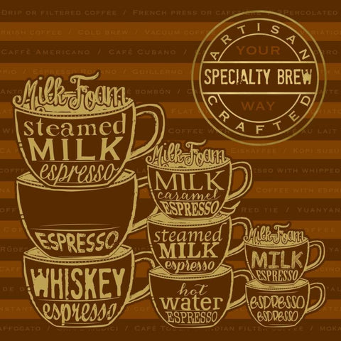 Specialty Brew White Modern Wood Framed Art Print by Designs, Longfellow
