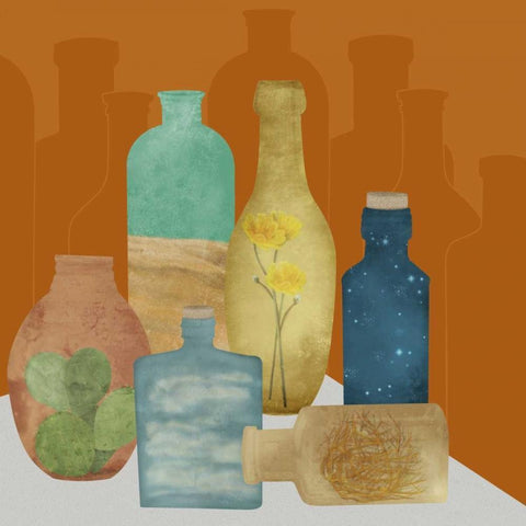 Desert Black Ornate Wood Framed Art Print with Double Matting by Longfellow Designs