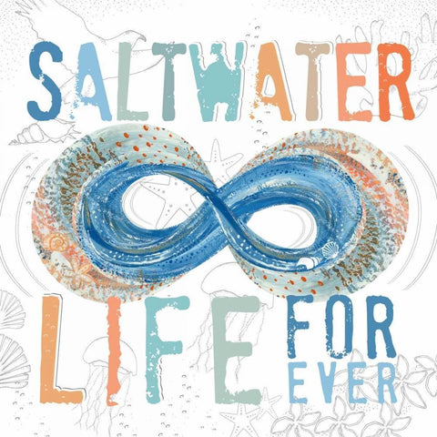 Saltwater Life White Modern Wood Framed Art Print with Double Matting by Longfellow Designs