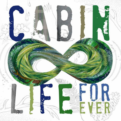 Cabin Life Black Modern Wood Framed Art Print with Double Matting by Longfellow Designs