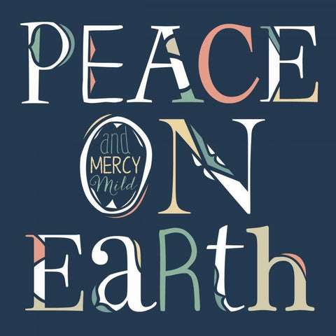 Peace on Earth Black Modern Wood Framed Art Print by Longfellow Designs