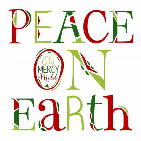Peace on Earth on White White Modern Wood Framed Art Print with Double Matting by Longfellow Designs