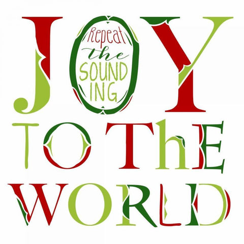 Joy to the World on White Black Ornate Wood Framed Art Print with Double Matting by Longfellow Designs