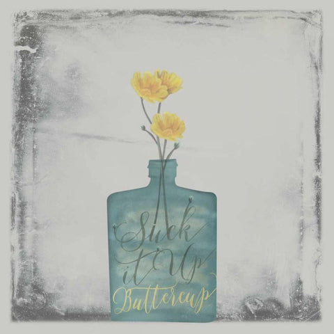 Buttercup Black Ornate Wood Framed Art Print with Double Matting by Longfellow Designs