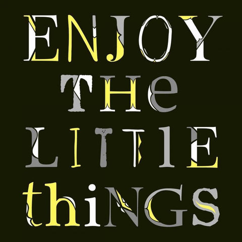 Little Things Black Modern Wood Framed Art Print by Longfellow Designs