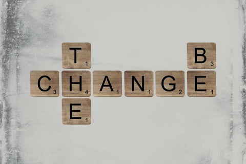 Be the Change Black Ornate Wood Framed Art Print with Double Matting by Longfellow Designs