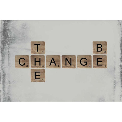 Be the Change Gold Ornate Wood Framed Art Print with Double Matting by Longfellow Designs