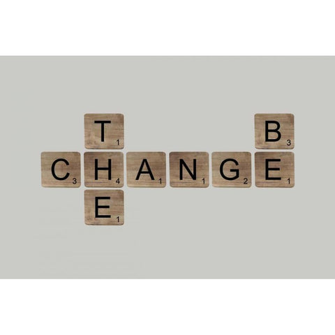 Be the Change II Black Modern Wood Framed Art Print by Longfellow Designs
