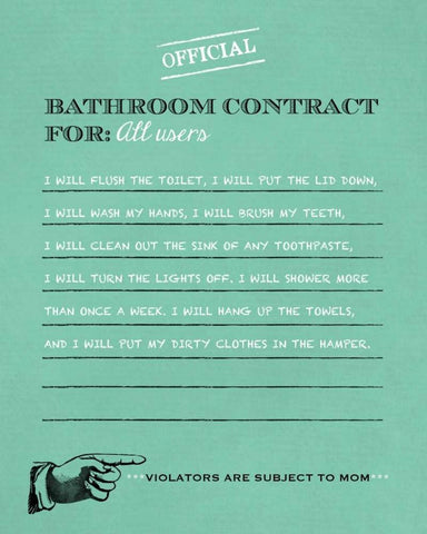 Bathroom Contract Black Ornate Wood Framed Art Print with Double Matting by Longfellow Designs