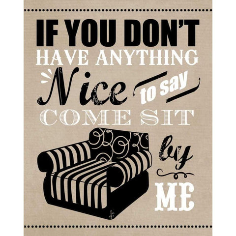 Come Sit by Me Black Modern Wood Framed Art Print with Double Matting by Longfellow Designs