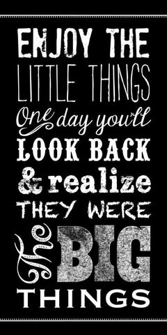 Little Things WNB White Modern Wood Framed Art Print with Double Matting by Longfellow Designs