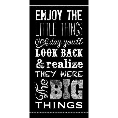 Little Things WNB Black Modern Wood Framed Art Print by Longfellow Designs