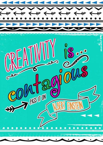 Creativity White Modern Wood Framed Art Print with Double Matting by Longfellow Designs