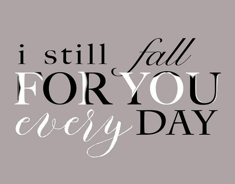 Fall For You Black Ornate Wood Framed Art Print with Double Matting by Longfellow Designs