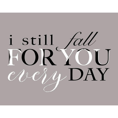 Fall For You Black Modern Wood Framed Art Print by Longfellow Designs
