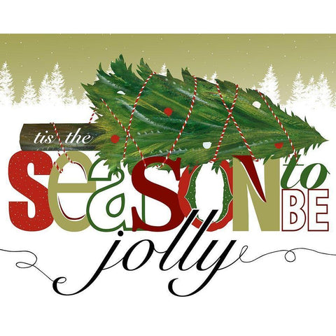 To Be Jolly White Modern Wood Framed Art Print by Longfellow Designs