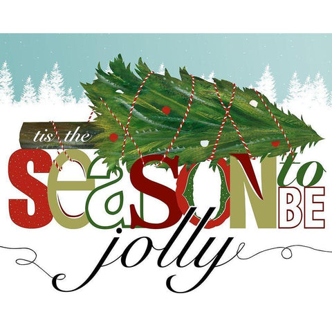 To Be Jolly II Black Modern Wood Framed Art Print with Double Matting by Longfellow Designs