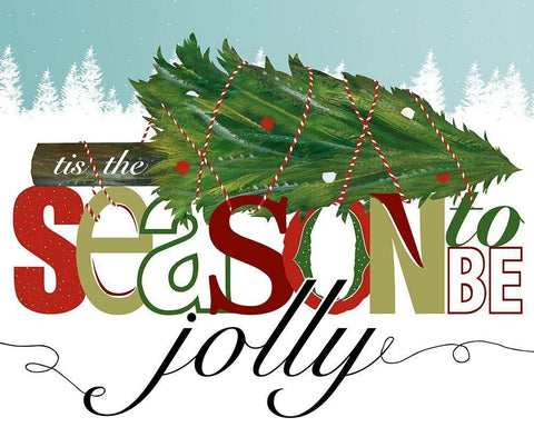 To Be Jolly II Black Ornate Wood Framed Art Print with Double Matting by Longfellow Designs