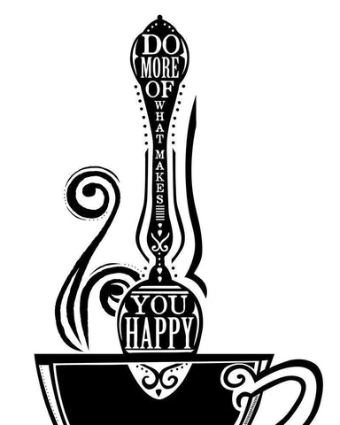 Do More Spoon Black Ornate Wood Framed Art Print with Double Matting by Longfellow Designs