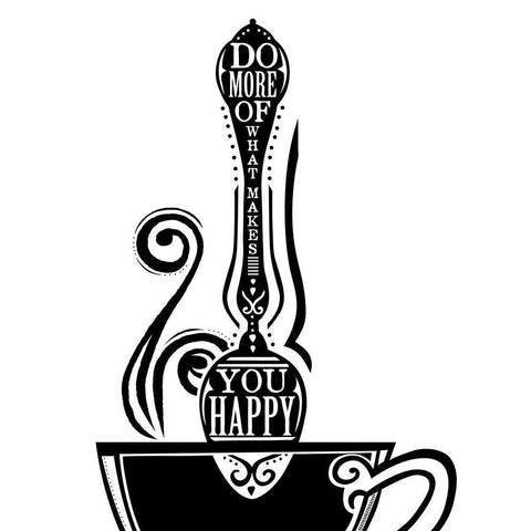 Do More Spoon Black Modern Wood Framed Art Print with Double Matting by Longfellow Designs