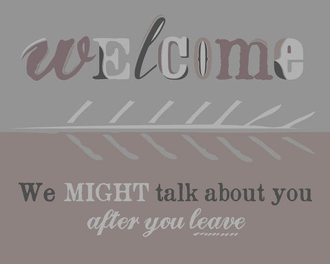 Welcome White Modern Wood Framed Art Print with Double Matting by Longfellow Designs