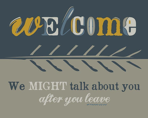 Welcome II Black Ornate Wood Framed Art Print with Double Matting by Longfellow Designs