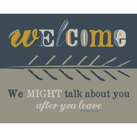 Welcome II Black Modern Wood Framed Art Print by Longfellow Designs